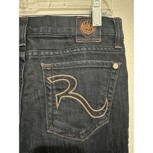 Rock & Republic Dark Wash Sandra Boot Cut Stretch Jeans Size 27 Excellent Condit